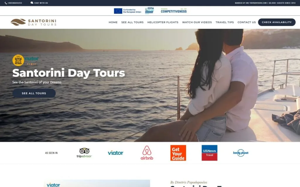 Έργο CreationWeb: Santorini Day Tours