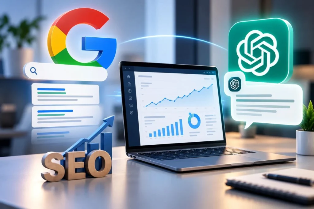 SEO και AI Search: κατάταξη στη Google και εμφάνιση της επιχείρησης στο ChatGPT, με αναλυτικά στοιχεία επισκεψιμότητας